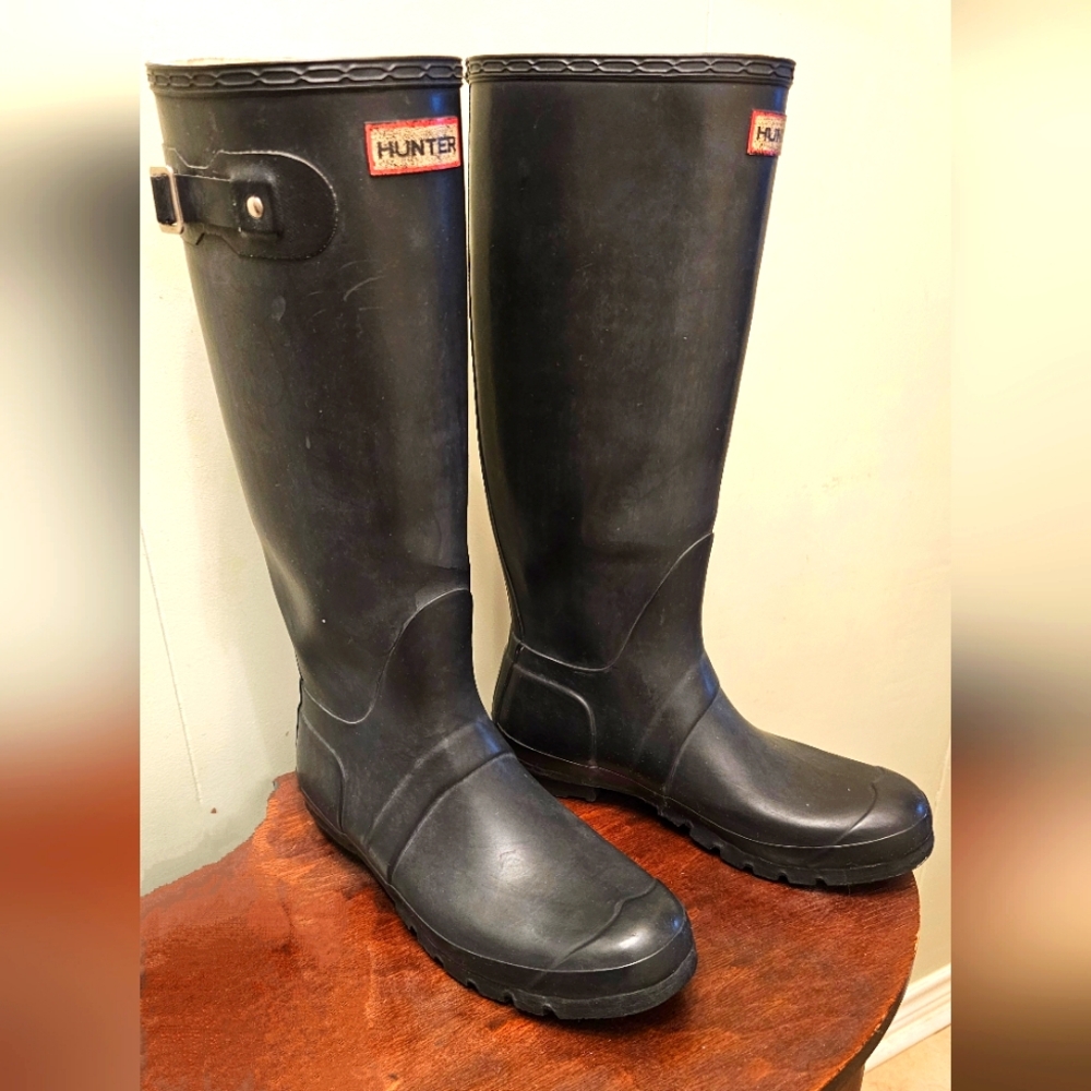 Hunter Original Tall Boots Black Women's size 10 EUC